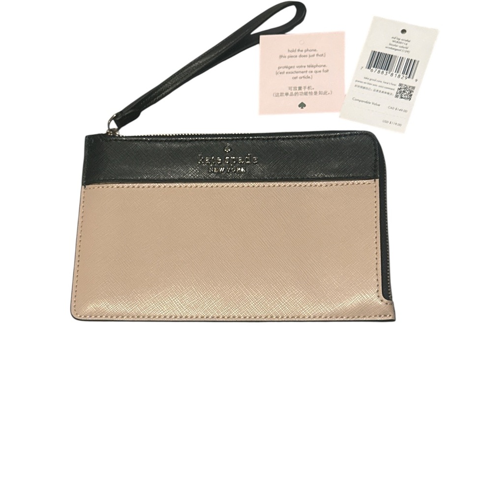 Kate Spade New York Colorblock Saffiano Leather Wristlet NWT